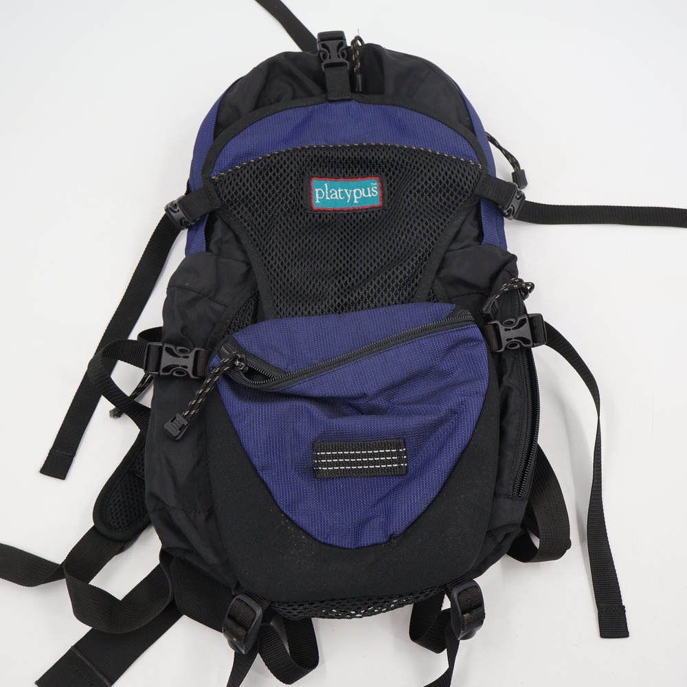 Platypus Hydration Backpack Unisex Medium Blue Black Vintage Hiking Trail Bag